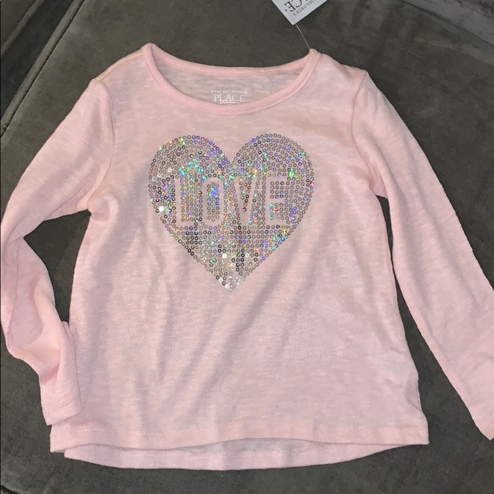 3T sequin LOVE pink long sleeved shirt. NWT